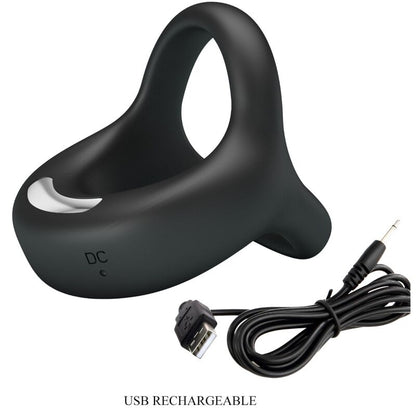 PRETTY LOVE - ANILLO VIBRADOR NEGRO ELLIOTT