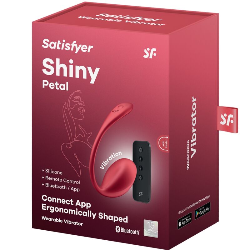 SATISFYER - ESTIMULADOR DE PÉTALOS BRILLANTES CON CONTROL REMOTO PUNTO G ROJO APP GRATUITA