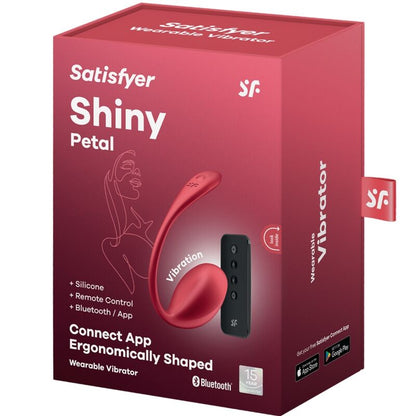 SATISFYER - ESTIMULADOR DE PÉTALOS BRILLANTES CON CONTROL REMOTO PUNTO G ROJO APP GRATUITA