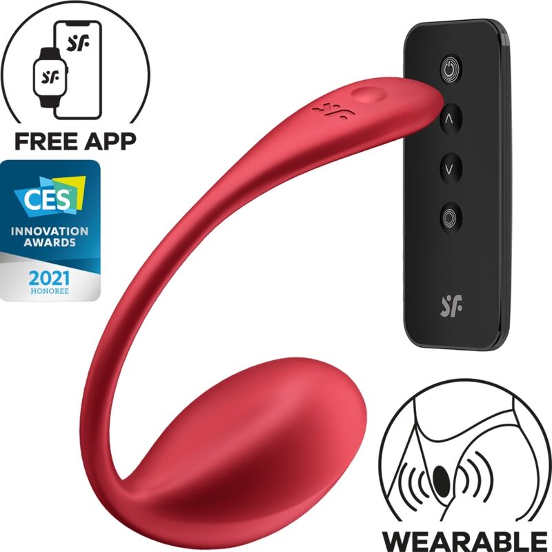 SATISFYER - ESTIMULADOR DE PÉTALOS BRILLANTES CON CONTROL REMOTO PUNTO G ROJO APP GRATUITA