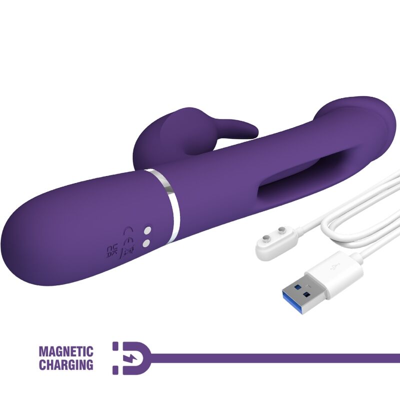 AMOR HERMOSO - KAMPAS VIBRADOR CONEJO MULTIFUNCIÓN 3 EN 1 CON LENGUA VIOLETA