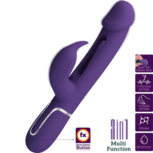 BEAUTIFUL LOVE - KAMPAS 3-IN-1 MULTIFUNCTION RABBIT VIBRATOR WITH VIOLET TONGUE