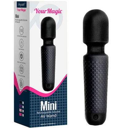 ARMONY - TU MASAJEADOR MÁGICO Y VIBRADOR RECARGABLE 10 VIBRACIONES VARITA PUNTOS NEGRO
