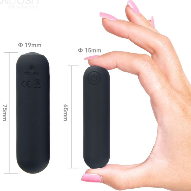 ARMONY - SPLASH HAHA SILICONE BULLET VIBRATOR 10 VIBRATIONS 75 X 19 CM BLACK
