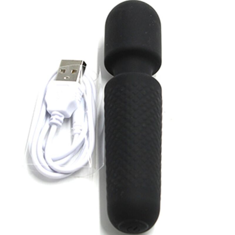ARMONY - TU MASAJEADOR MÁGICO Y VIBRADOR RECARGABLE 10 VIBRACIONES VARITA PUNTOS NEGRO