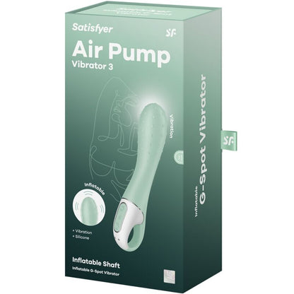SATISFYER - VIBRADOR CON BOMBA DE AIRE 3 PUNTO G INFLABLE MENTA