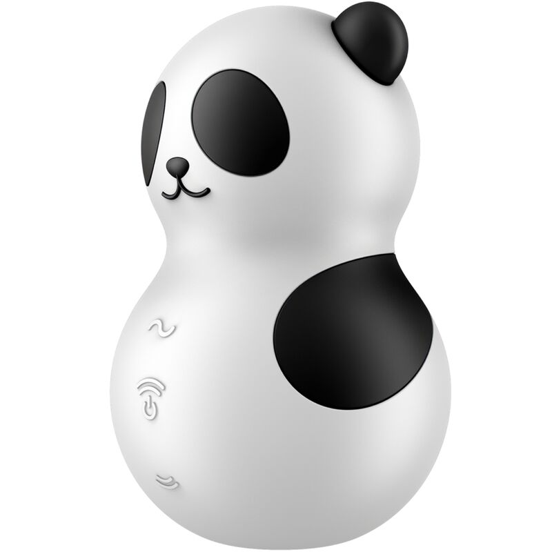 SATISFYER - POCKET PANDA STIMULATOR AND VIBRATOR BLACK AND WHITE