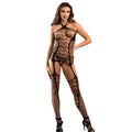 Subblime - 952105 Fishnet Crotchless Bodystocking Com Decote Halter E Costas Abertas Preto Tamanho Único