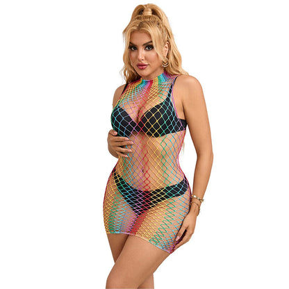 SUBBLIME - 952433 VESTIDO DE RED SIN MANGAS CON CUELLO ALTO ARCOÍRIS TALLA ÚNICA