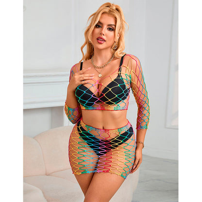 SUBBLIME - 952440 2 PEAS FISHNET LONG SLEEVE RAINBOW SET ONE SIZE