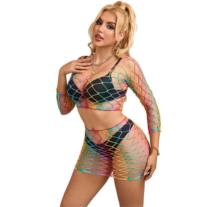 SUBBLIME - 952440 2 PEAS FISHNET LONG SLEEVE RAINBOW SET ONE SIZE