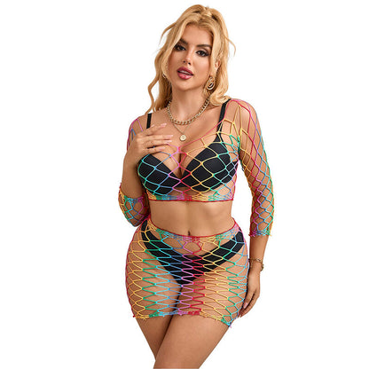 SUBBLIME - 952440 2 PEAS FISHNET LONG SLEEVE RAINBOW SET ONE SIZE