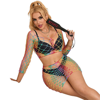 SUBBLIME - 952440 2 PEAS FISHNET LONG SLEEVE RAINBOW SET ONE SIZE