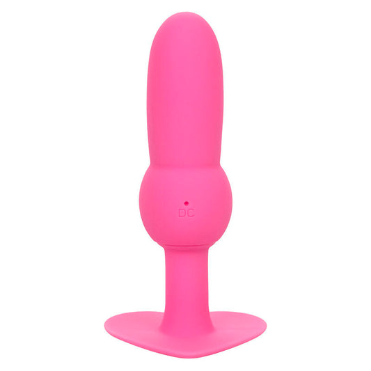CALEXOTICS - TAPÓN ANAL PARA PRIMERA VEZ CON SONDA DE CUENTAS Y 10 VIBRACIONES ROSA