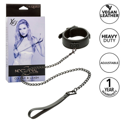 CALEXOTICS - COLLAR NOCTURNO Y CORREA DE CUERO AJUSTABLE NEGRA