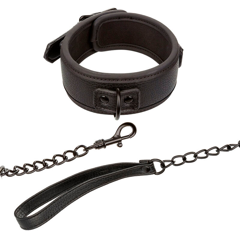 CALEXOTICS - COLLAR NOCTURNO Y CORREA DE CUERO AJUSTABLE NEGRA