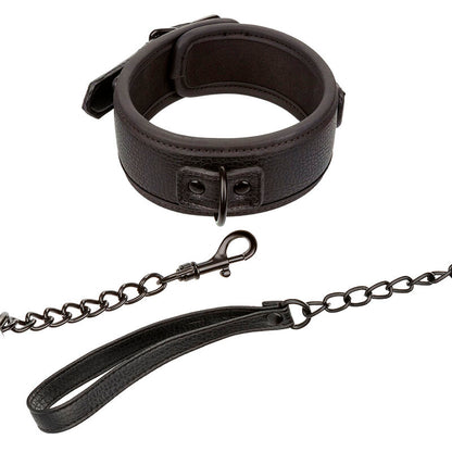 CALEXOTICS - COLLAR NOCTURNO Y CORREA DE CUERO AJUSTABLE NEGRA