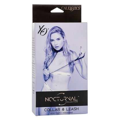 CALEXOTICS - COLLAR NOCTURNO Y CORREA DE CUERO AJUSTABLE NEGRA