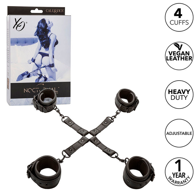 CALEXOTICS - CONECTOR NOCTURNO DE CUERO AJUSTABLE NEGRO CON AMARRE DE CERDO