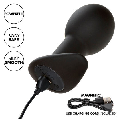 CALEXOTICS - ROCK BOTTOM ANAL PLUG 10 VIBRATIONS BLACK SILICONE