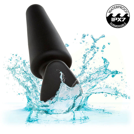 CALEXOTICS - ROCK BOTTOM TAPERED ANAL PLUG 10 VIBRATIONS BLACK SILICONE