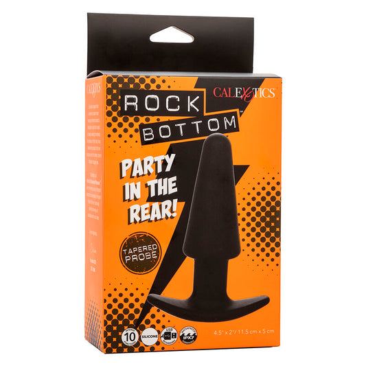 CALEXOTICS - ROCK BOTTOM TAPERED ANAL PLUG 10 VIBRATIONS BLACK SILICONE