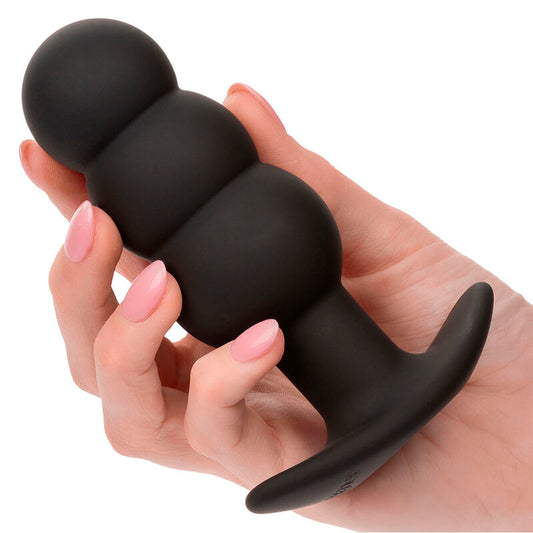 CALEXOTICS - ROCK BOTTOM ANAL PLUG WITH BALLS 10 VIBRATIONS BLACK SILICONE