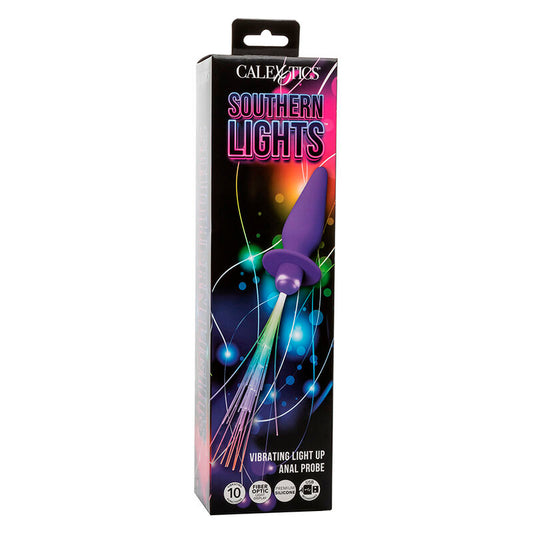 CALEXOTICS - SOUTHERN LIGHTS LIGHT UP ANAL PLUG 10 VIBRATIONS PURPLE SILICONE