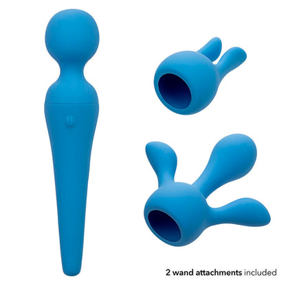 CALEXOTICS - COUTURE WAND VIBRATOR KIT 10 VIBRATIONS BLUE