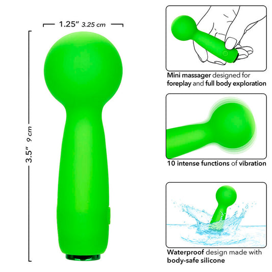 CALEXOTICS - NEON VIBES BUBBLY VIBE EL MINI MASAJEADOR 10 VIBRACIONES VERDE