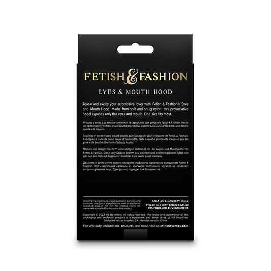 NOVEDADES NS - FETICHE Y MODA OJOS Y BOCA CAPUCHA DE NYLON NEGRA