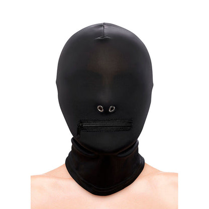 NS NOVELTIES - FETISH & FASHION FECHADO BOCA COM ZÍPER CAPUZ NYLON PRETO