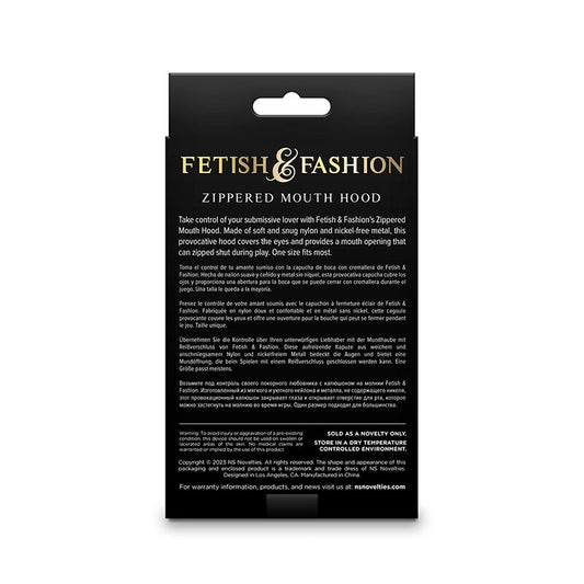 NOVEDADES NS - FETICHE Y MODA CAPUCHA CERRADA CON CREMALLERA DE NYLON NEGRO