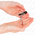 Kink - Ganchos para Pezones de Vidrio Plateado 6 cm