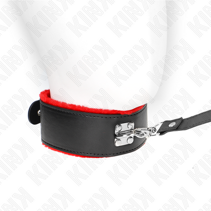 KINK - 116 CM BELT COLLAR WITH ADJUSTABLE RED LEATHER STRAP 40-48 CM X 6 CM