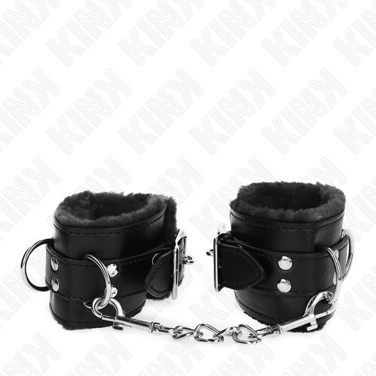 KINK - BLACK LEATHER LINING WRIST WITH ADJUSTABLE BLACK BELT 17-29 CM X 6 CM