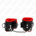 Kink - Pulso Forro De Pele Com Furos Quadrados Cinto Vermelho E Preto Ajustáveis 17-29 Cm X 6 Cm