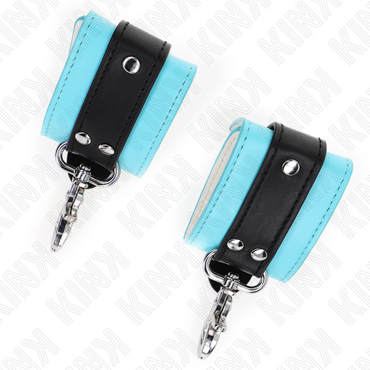KINK - PREMIUM CLOSABLE WRIST RESTRAINTS BLACK/BLUE ADJUSTABLE 21-28 CM X 5.5 CM