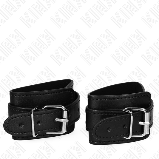KINK - ADJUSTABLE BLACK LOCKING DUNGEON WRIST GUARDS 21-28 CM X 5.5 CM