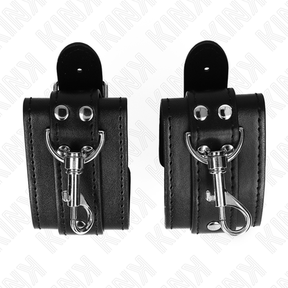 KINK - ADJUSTABLE BLACK LOCKING DUNGEON WRIST GUARDS 21-28 CM X 5.5 CM