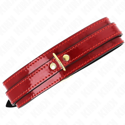 KINK - WINE RED ADJUSTABLE NECKLACE WITH GOLD DETAILS 29-42.5 CM X 4 CM