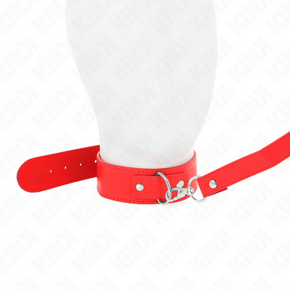 KINK - COLLAR CON CINTURÓN 116 CM CORREA ROJA AJUSTABLE 32-50 CM X 8 CM
