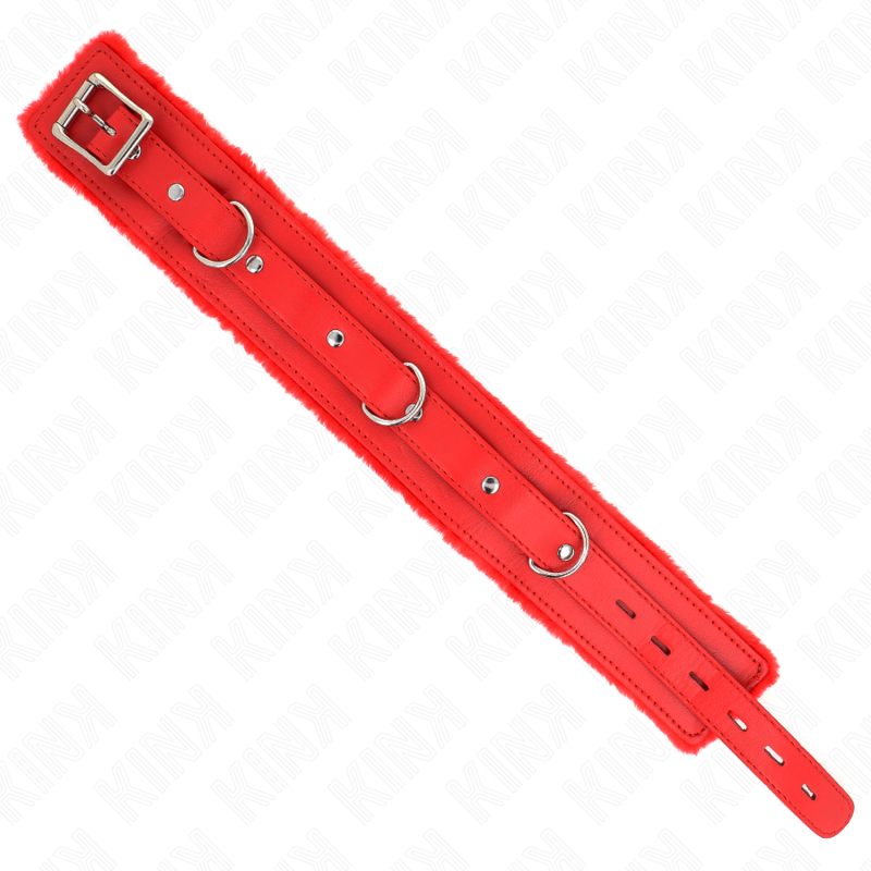 KINK - COLLAR WITH LEASH 65 CM WITH RED RESTRICTIONS 36-42 CM X 5.5 CM