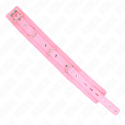 KINK - COLLAR WITH LEASH 65 CM WITH PINK RESTRAINTS 36-42 CM X 5.5 CM