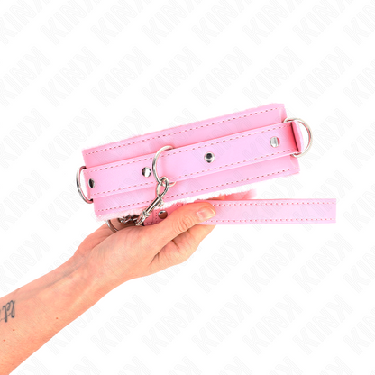 KINK - COLLAR WITH LEASH 65 CM WITH PINK RESTRAINTS 36-42 CM X 5.5 CM