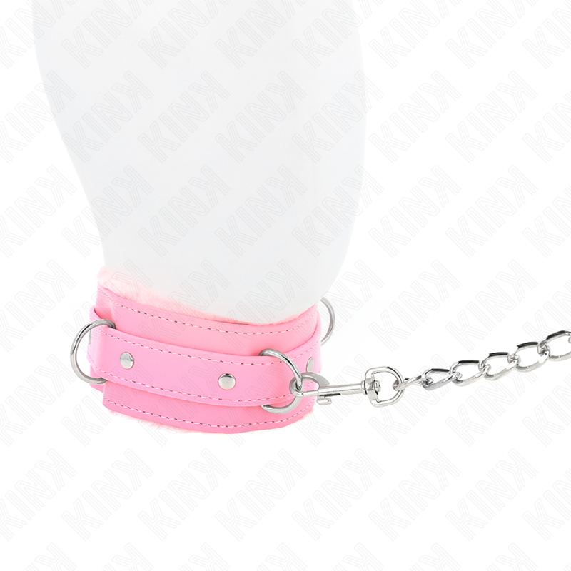 KINK - COLLAR WITH LEASH 65 CM WITH PINK RESTRAINTS 36-42 CM X 5.5 CM