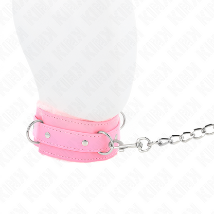KINK - COLLAR WITH LEASH 65 CM WITH PINK RESTRAINTS 36-42 CM X 5.5 CM