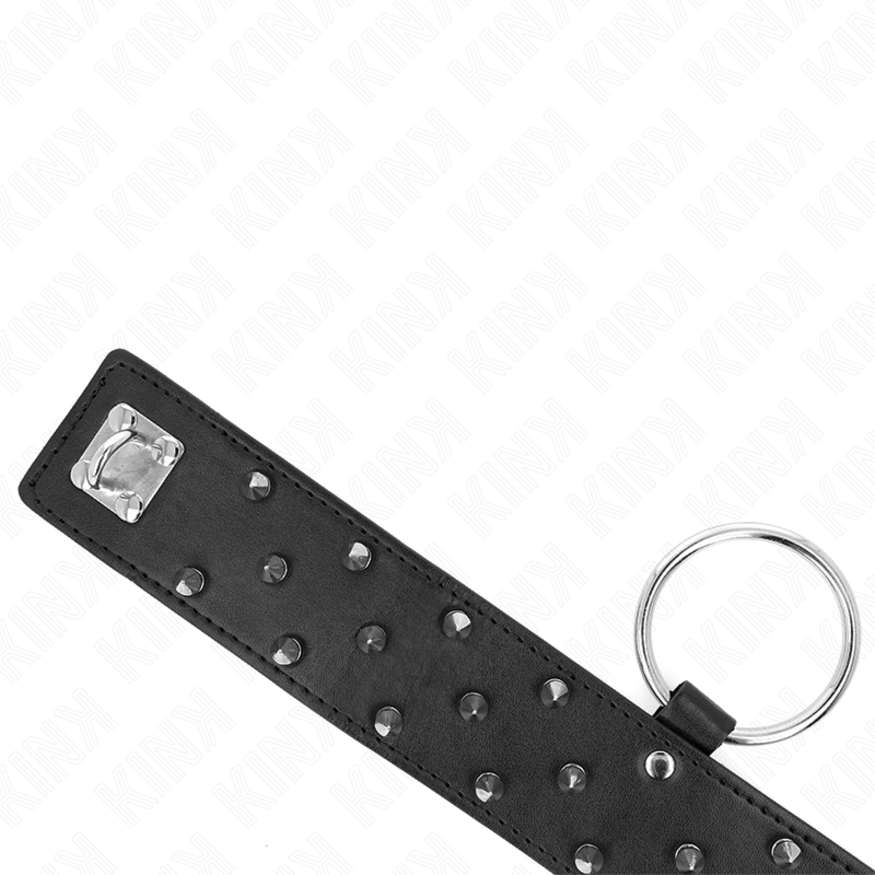 KINK - 65 CM COLLAR WITH LEASH WITH SILVER NAILS MODEL 5 ADJUSTABLE 36-43 CM X 5 CM