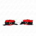 Kink - Adjustable Red Heart Detail Lace Elastic Wrist Restraints 22-35 Cm