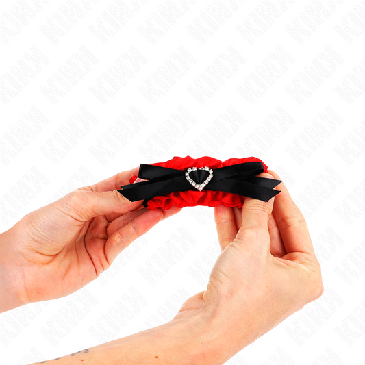KINK - LACE ELASTIC CUFF RESTRAINTS ADJUSTABLE RED HEART DETAILS 22-35 CM